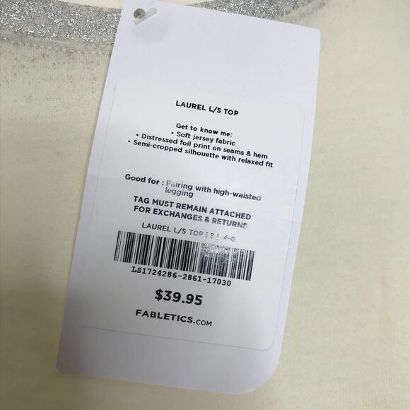 NWT Fabletics Laurel Long Sleeve Top Size Small - Picture 10 of 11